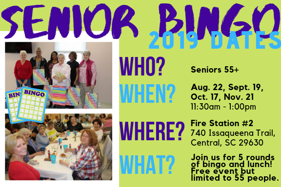 Fall 2019 Senior Bingo Information
