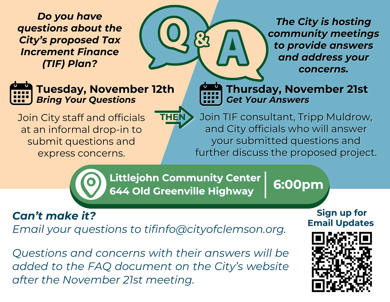 Proposed TIF Community Meetings