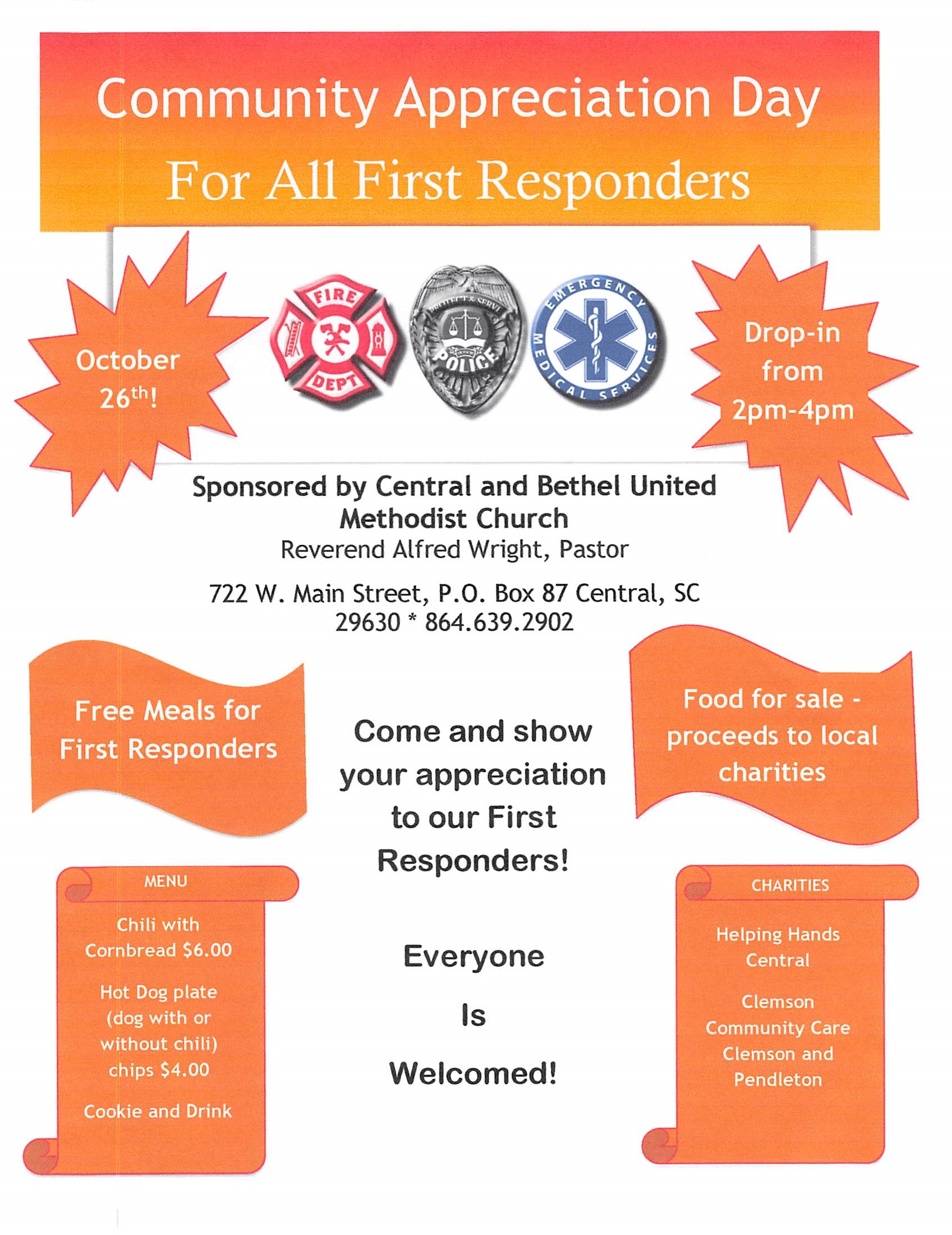 Community Appreciation for First Responders October 26th, 2019