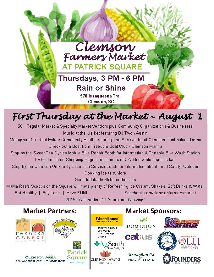 Clemson Farmers Market First Thursday at the Market August