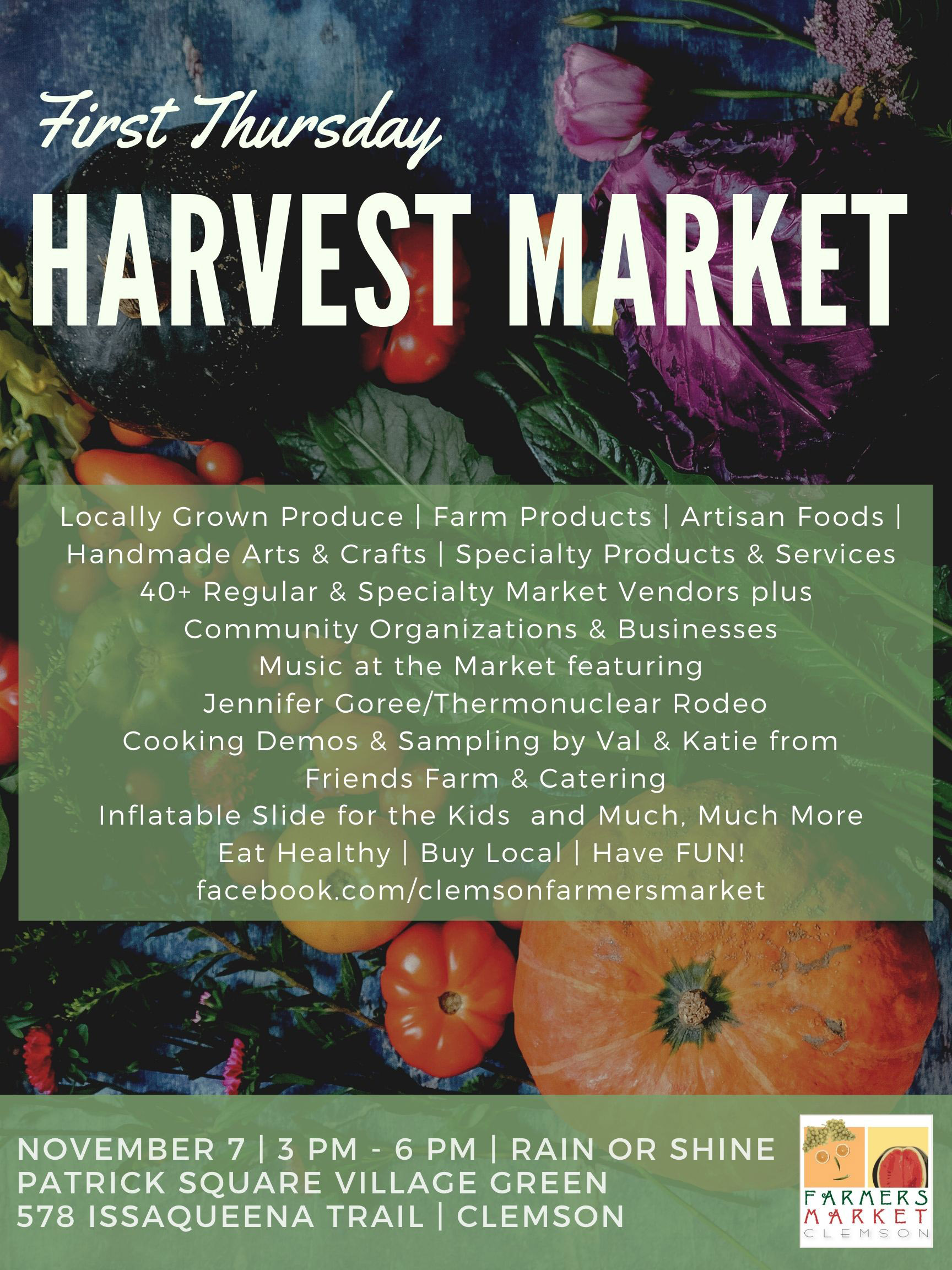 First Thursday Fall Harvest Market November 7th 3pm to 6pm
