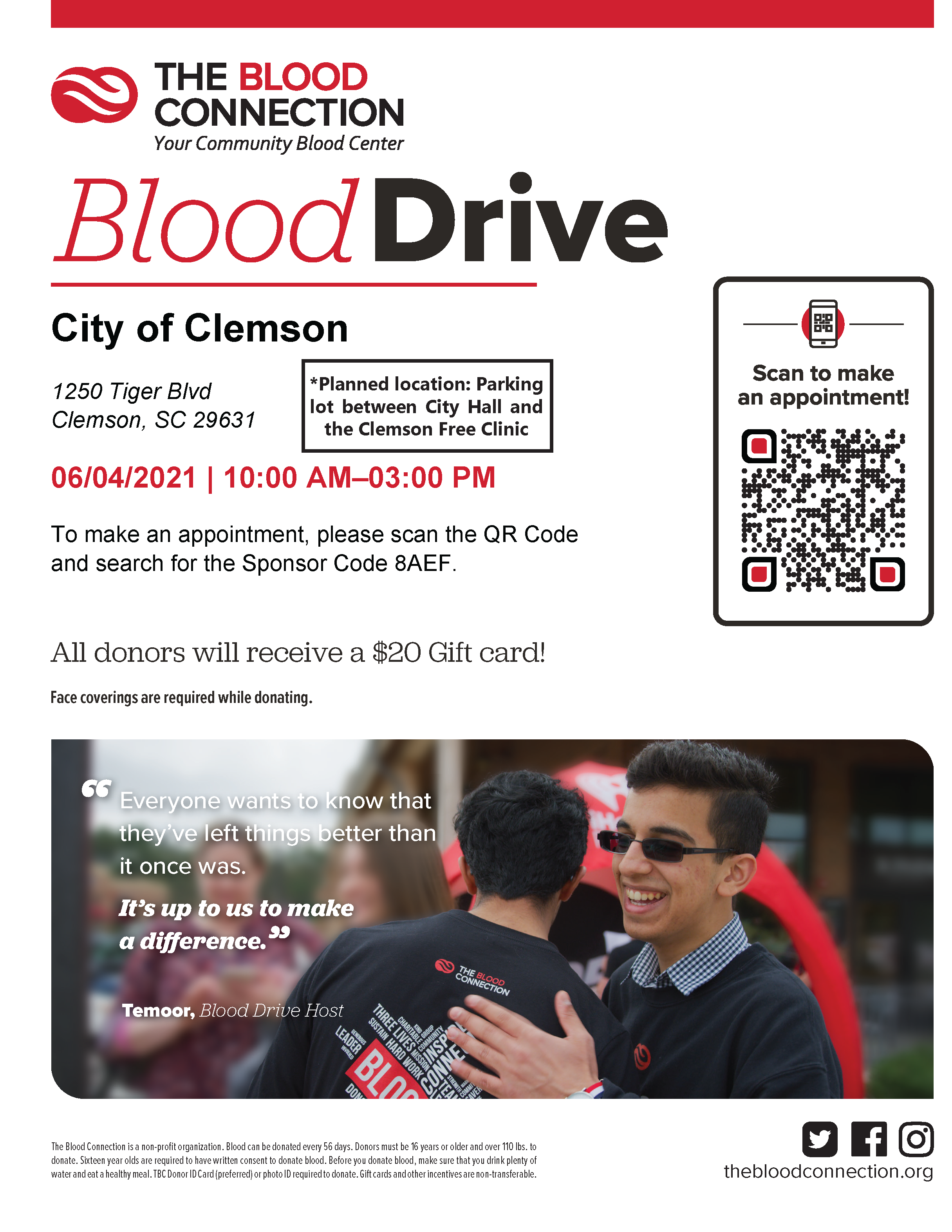 June 4, 2021 Blood Drive at City Hall