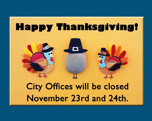 City Offices Closed for Thanksgiving