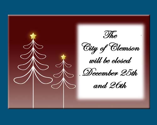 City offices Closed for the Holidays