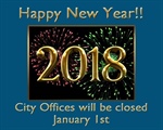 City Offices Closed for New Year's Day