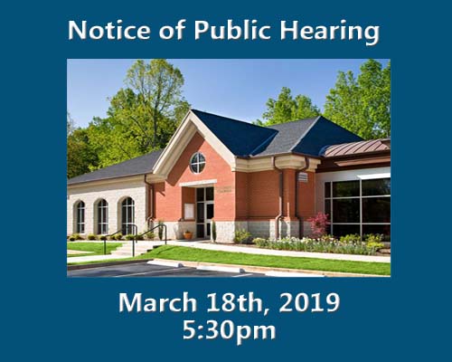 Notice of Public Hearing March 18, 2019