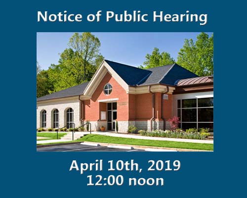 Notice of Public Hearing April 10, 2019