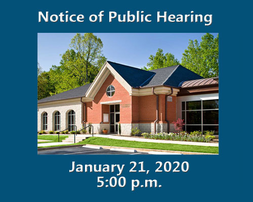 Notice of Public Hearing - January 21, 2020