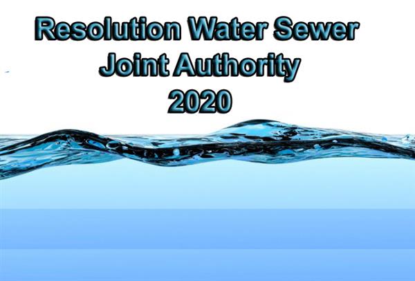 Resolution Water Sewer Joint Authority 2020