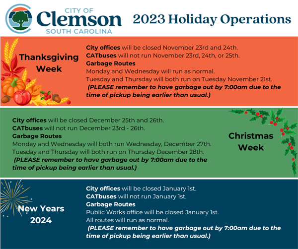 2023 Holiday Operations