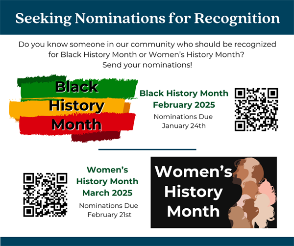 Seeking Nominations for Black History and Women's History Recognition